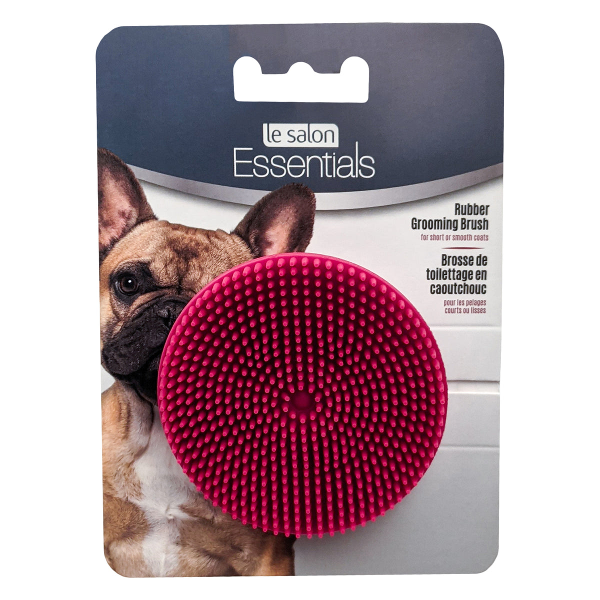 Brosse ronde de toilettage Essentials en caoutchouc pour chiens, rouge, diam. 7,6 cm