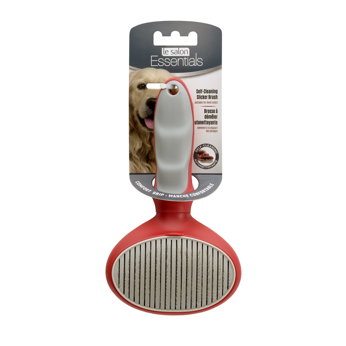 Brosse à démêler autonettoyante pour chiens