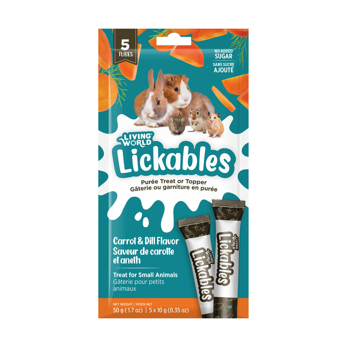 Gâteries Lickables pour petits animaux, 5 tubes (10 g)