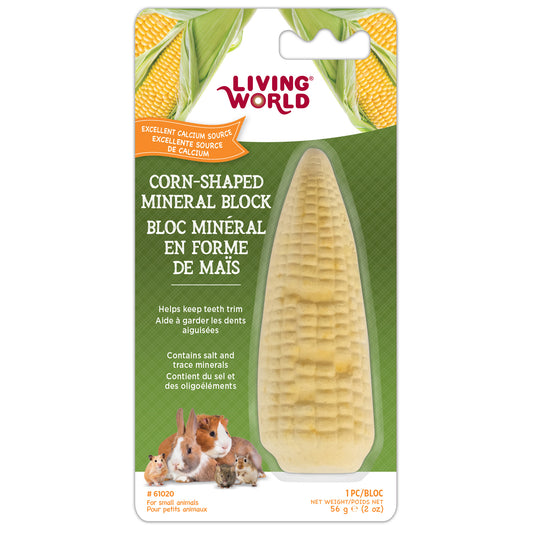 Bloc minéral en forme de maïs pour petits animaux 56 g