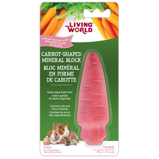 Bloc minéral en forme de carotte pour petits animaux 39 g