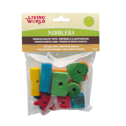 Jouets à gruger Nibblers en bois, formes diverses (paquet de 12)