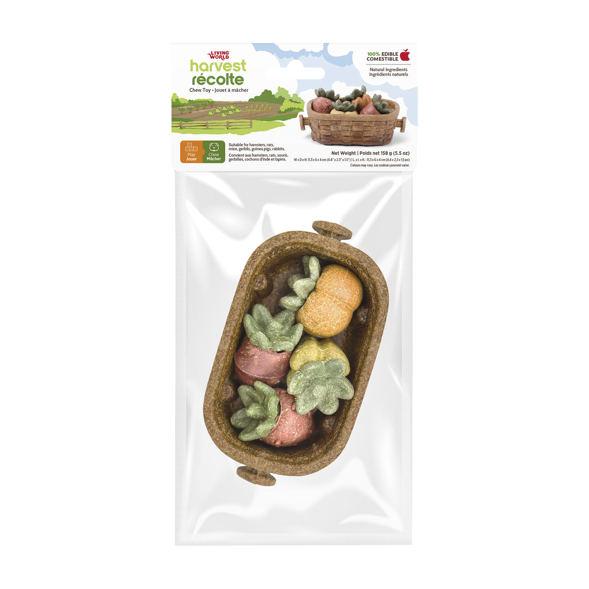 Jouet à mâcher comestible Panier de récolte, multicolore 158 g