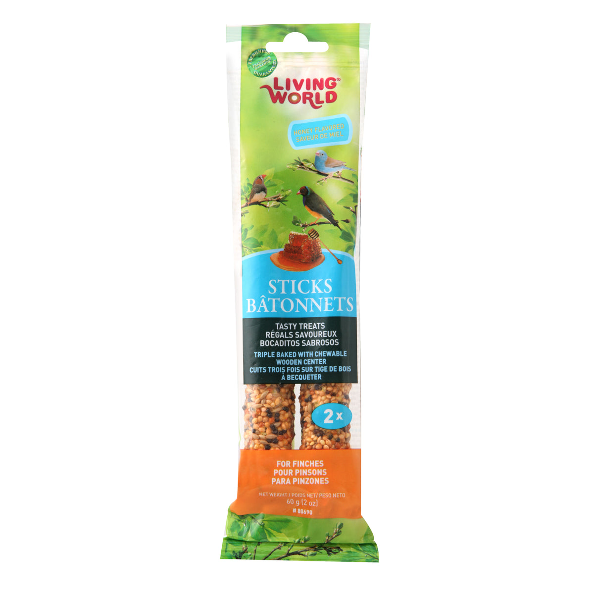 Bâtonnets au miel pour pinsons 60 g (paquet de 2)