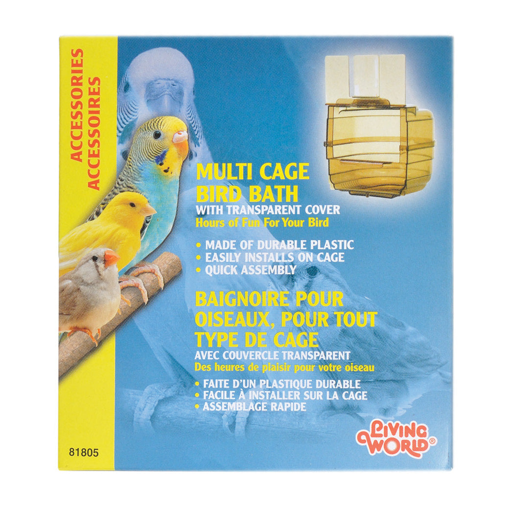 Baignoire extérieure en plastique transparent pour oiseaux, 11 x 13 x 10 cm