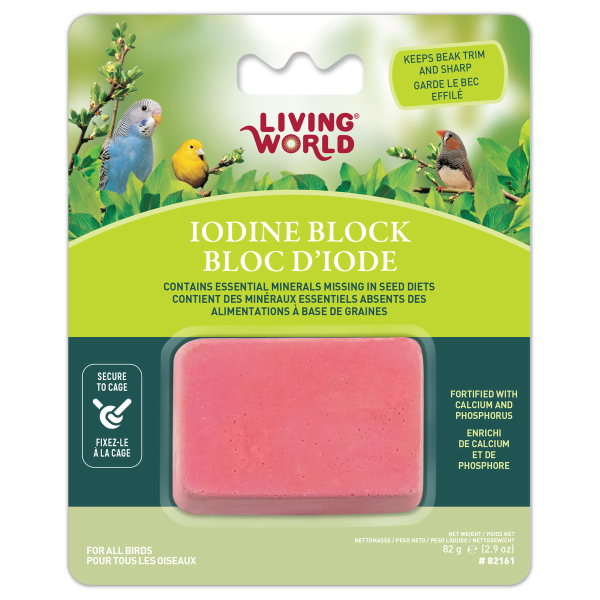 Bloc d'iode pour oiseaux