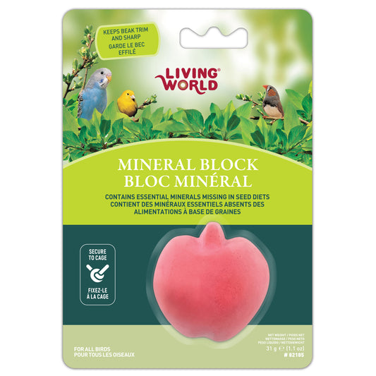 Bloc minéral en forme de pomme pour oiseaux 31 g
