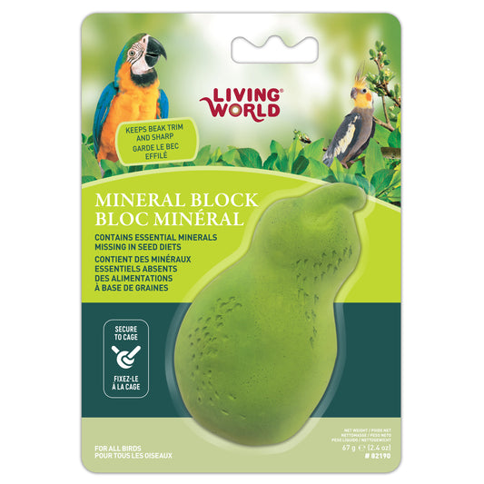 Bloc minéral en forme de poire pour oiseaux 67 g