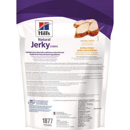 Gâteries naturelles pour chiens Jerky Strips avec du vrai poulet 201 g