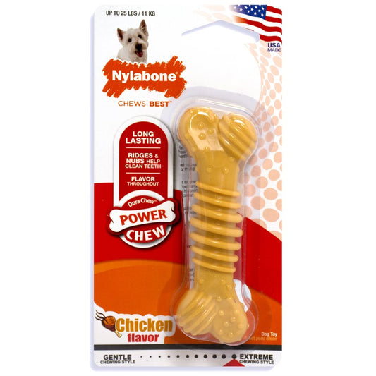 Os durable texturé saveur de poulet - os à mâcher pour chien