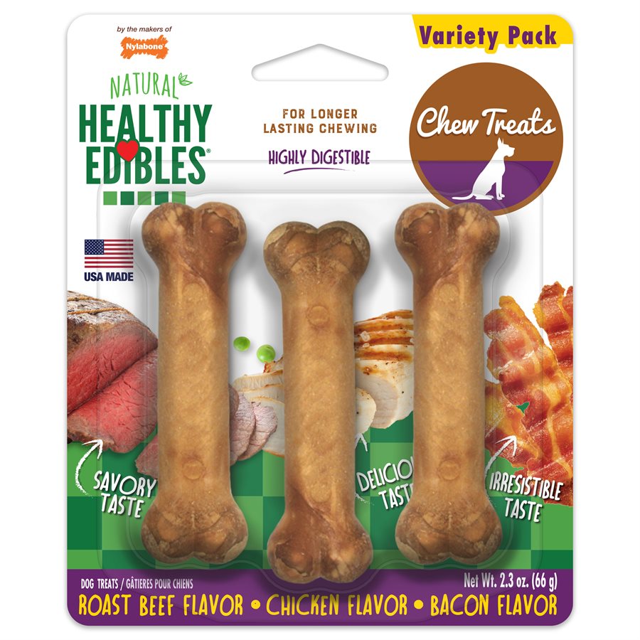 Healthy Edibles assortiment bœuf, poulet et bacon - gâterie pour chien