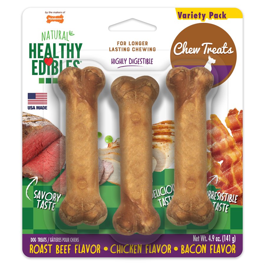 Healthy Edibles assortiment bœuf, poulet et bacon - gâterie pour chien