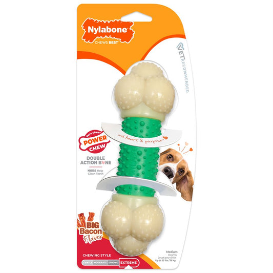 Os durable double action saveur de bacon - os à mâcher pour chien