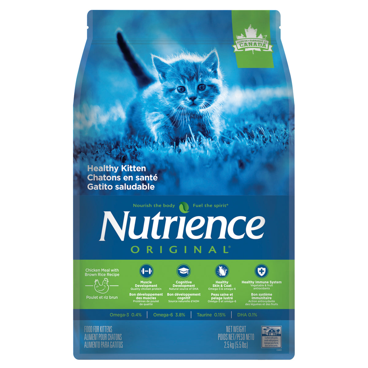Nourriture sèche pour chatons Original, poulet et riz brun 2,5 kg