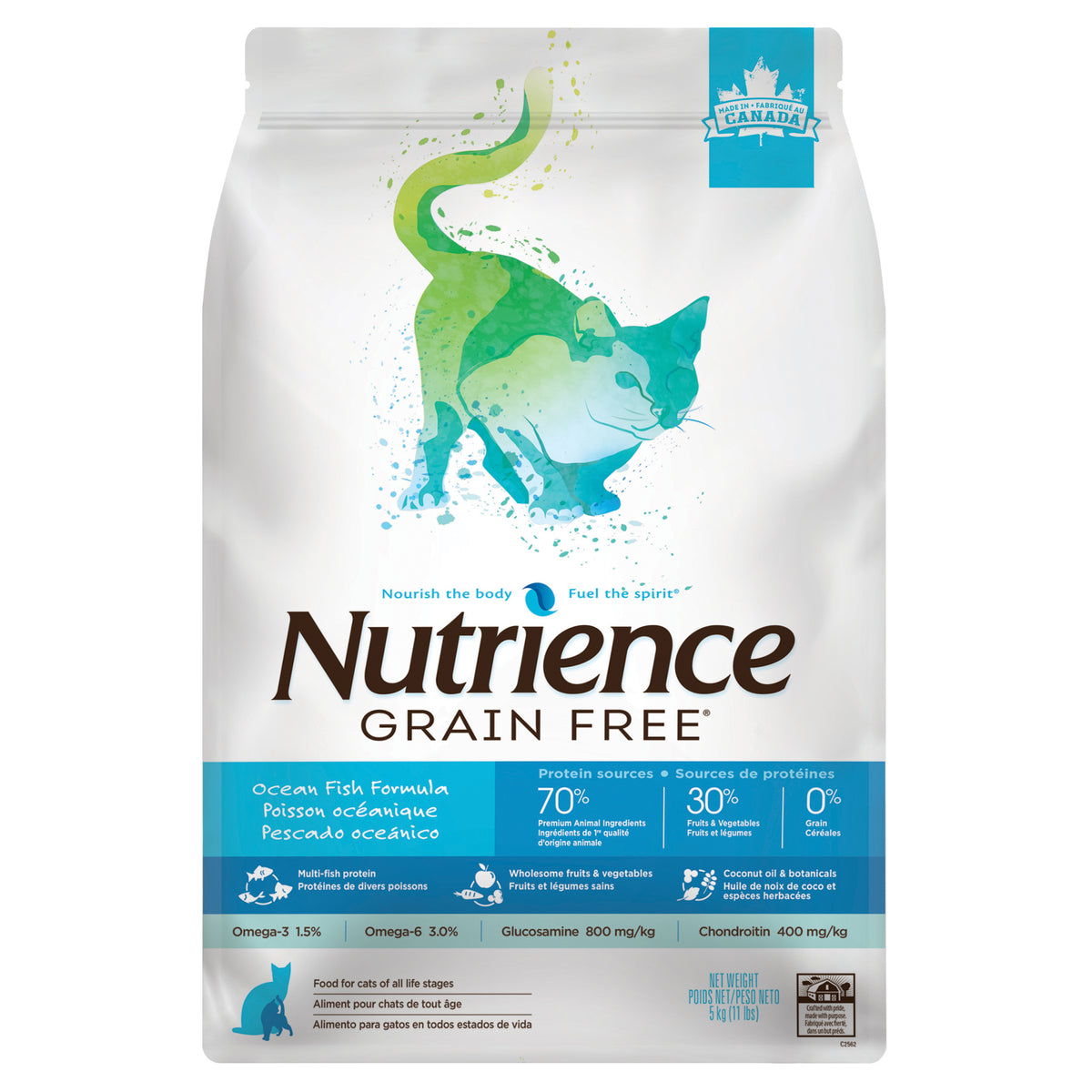 Nourriture sèche pour chats Sans grains, poisson océanique