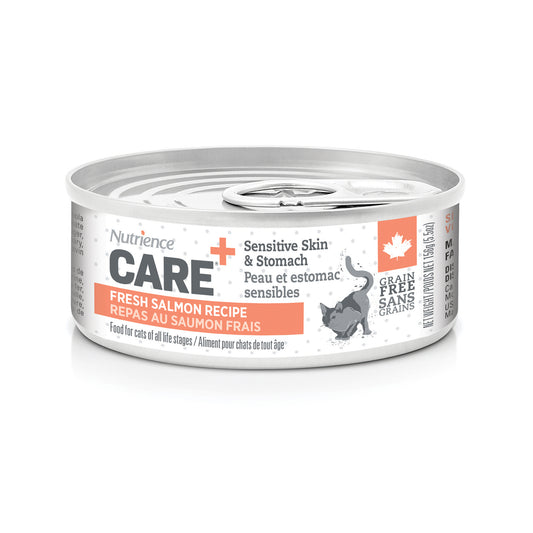 Pâté pour chats Care Peau et estomac sensibles, saumon frais 156 g