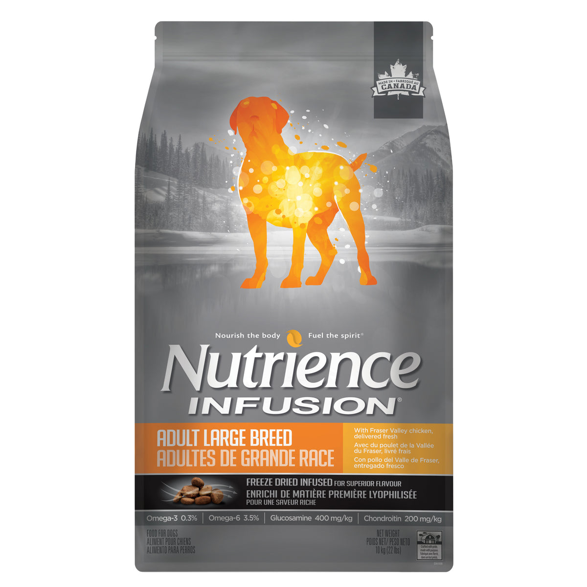Nourriture Infusion au poulet pour chien grande race 10 kg