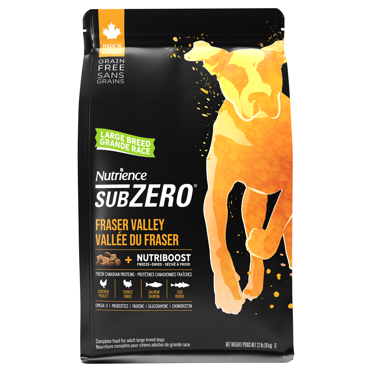 Nourriture sèche Sans grains SubZero pour chiens de grande race