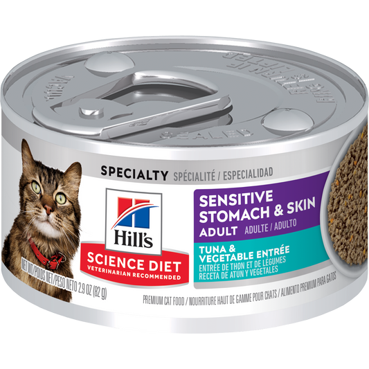 Estomac et peau sensibles adulte entrée de thon et légumes - nourriture humide pour chat 82 g