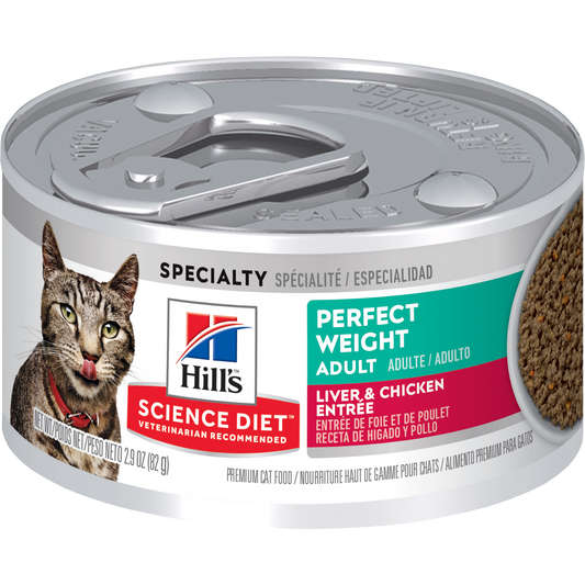 Poids parfait adulte entrée de foie et poulet - nourriture humide pour chat 82 g