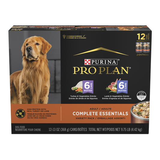 Pack variété nourriture humide pour chien en sauce, dinde et agneau 368 g (paquet de 12)