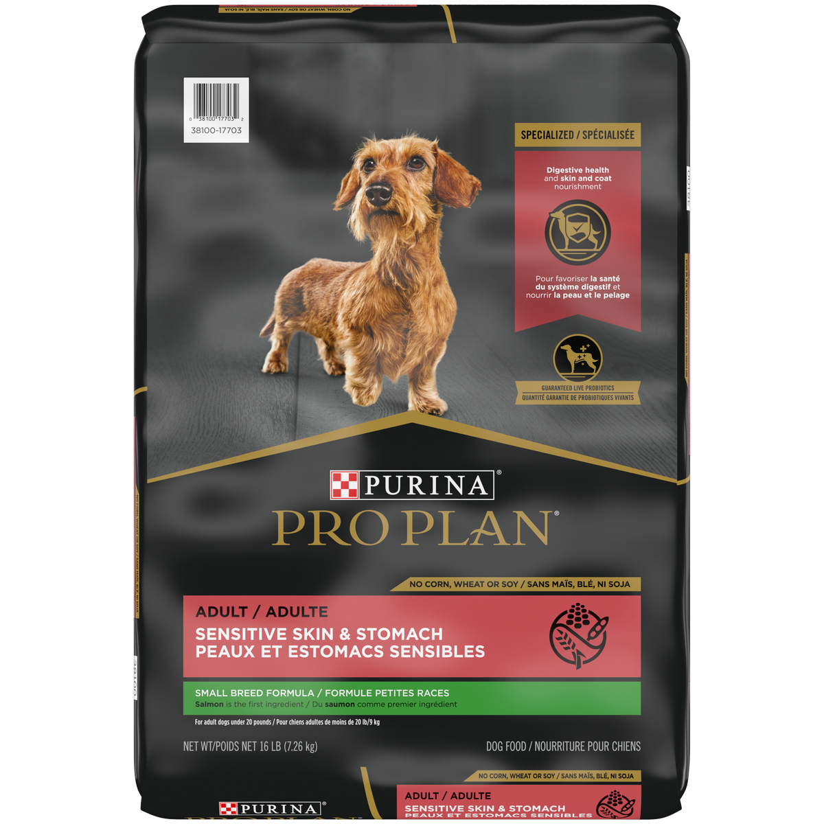 Nourriture sèche pour chien adulte petite race peau et estomac sensibles