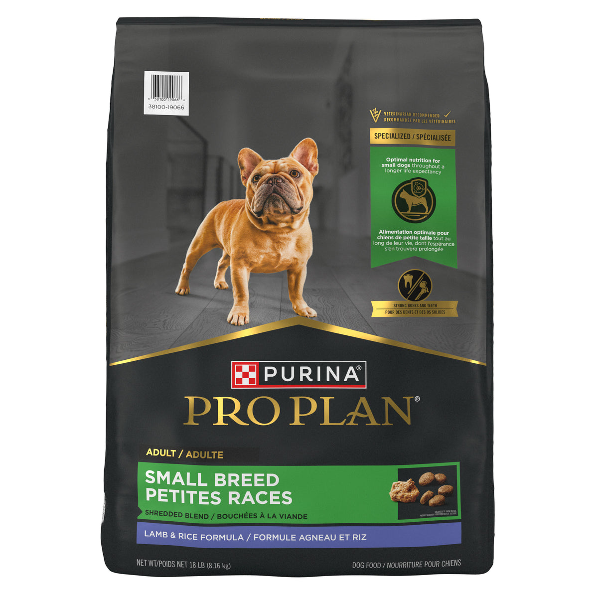 Nourriture sèche pour chien adulte petite race bouchées à la viande