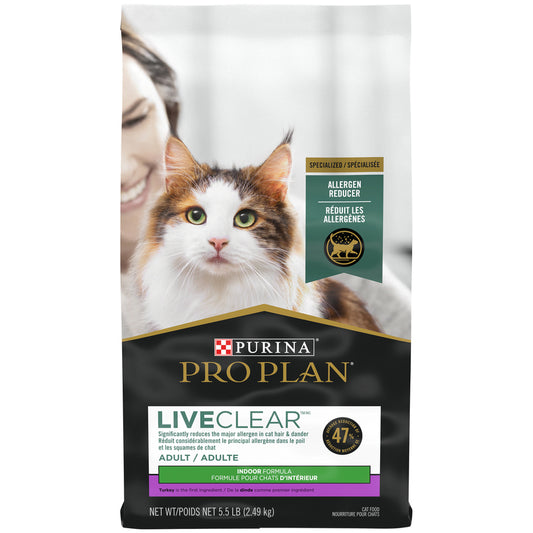 Nourriture sèche pour chat d'intérieur LiveClear, dinde 2,49 kg
