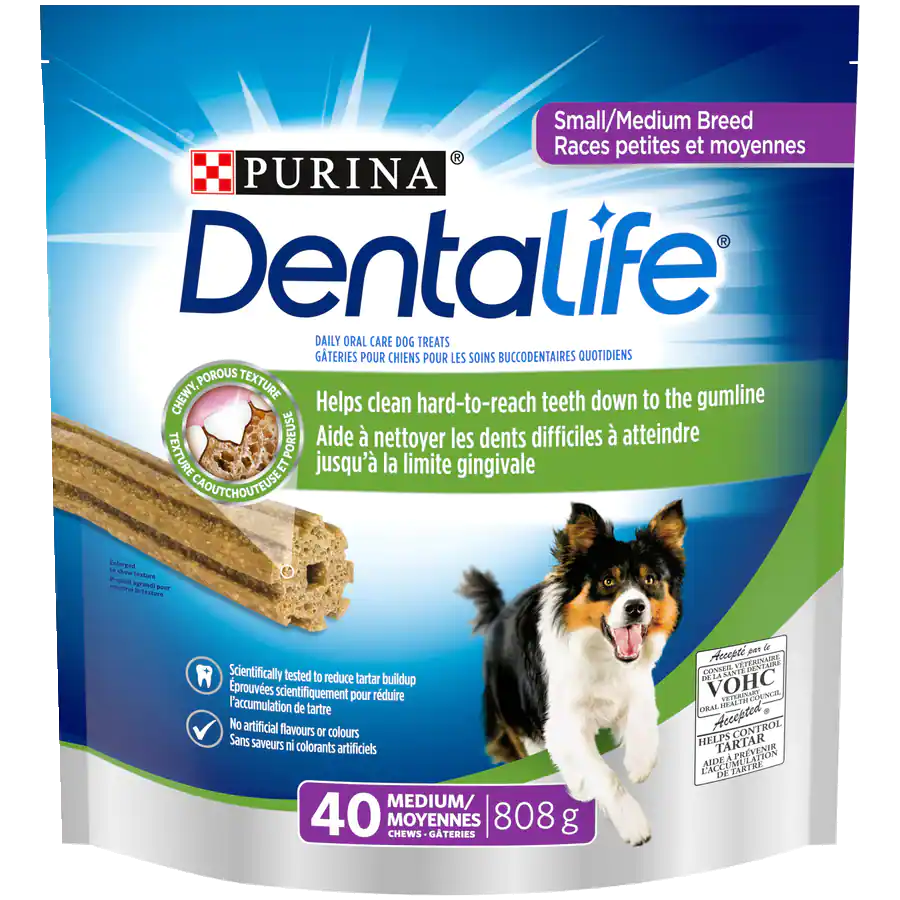 Gâteries dentaires quotidiennes pour chien petites et moyennes races - Dentalife