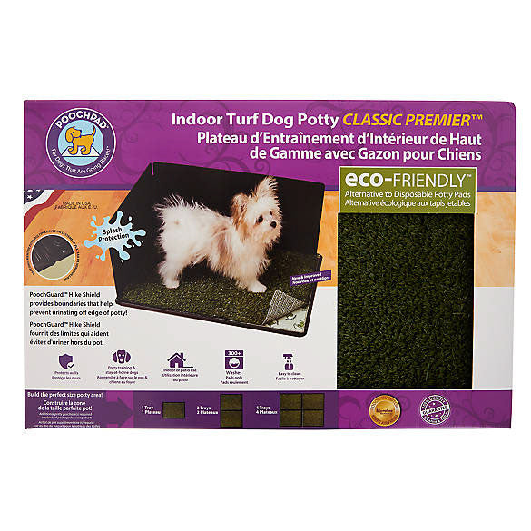 Ensemble Turf Dog avec support, bouclier, tapis absorbant et gazon 16 x 24 po