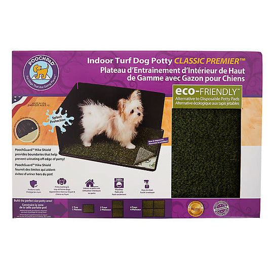 Ensemble Turf Dog avec support, bouclier, tapis absorbant et gazon 16 x 24 po