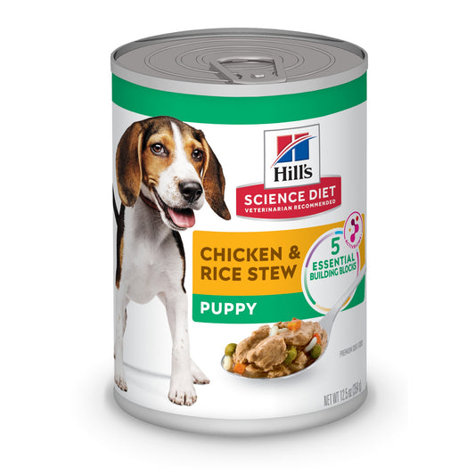 Chiot ragoût de poulet et riz - nourriture humide pour chien 354 g