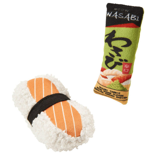 Jouets sushis pour apporter avec herbe à chat (paquet de 2)