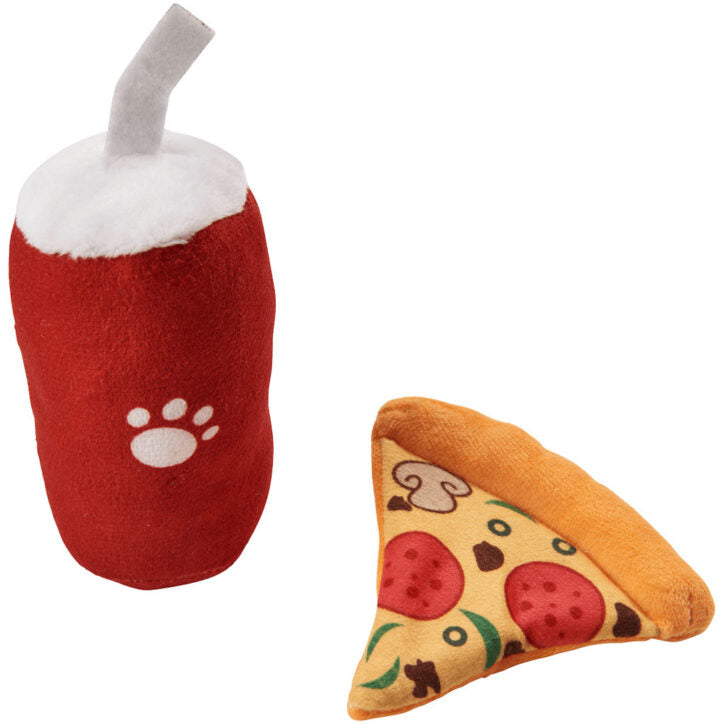 Jouets repas américain pour apporter avec herbe à chat (paquet de 2)