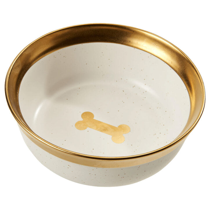 Bol en céramique Malibu doré pour chien