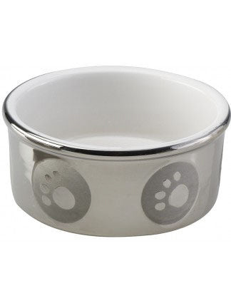 Bol en céramique Titanium à motif de pattes pour chien Spot
