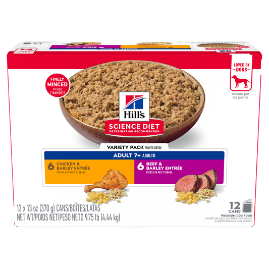 Assortiment sénior 7+ poulet et bœuf - nourriture humide pour chien 370 g (paquet de 12)