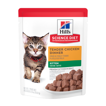 Chaton souper de poulet tendre - nourriture humide pour chat