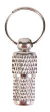 Tube d'identification en métal gris pâle