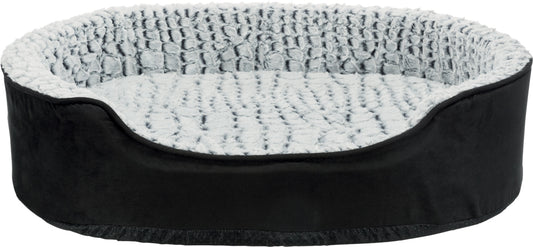 Lit ovale orthopédique Vital Lino noir et gris 60 x 45 cm
