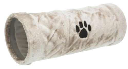 Tunnel de jeu en peluche gris 22 x 60 cm