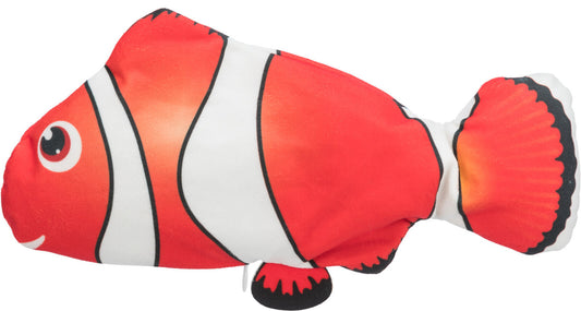 Poisson-clown frétillant avec herbe à chat 26 cm