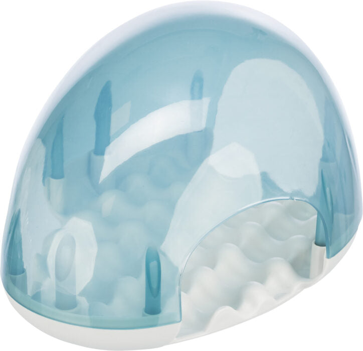 Jouet stratégique Snack Box pour chat bleu et gris 19 x 13 x 14 cm
