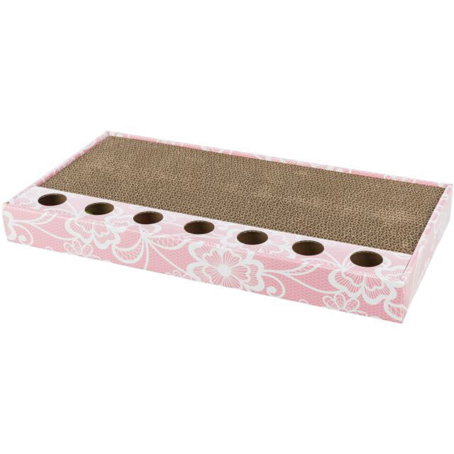 Plaque griffoir en carton avec 2 balles