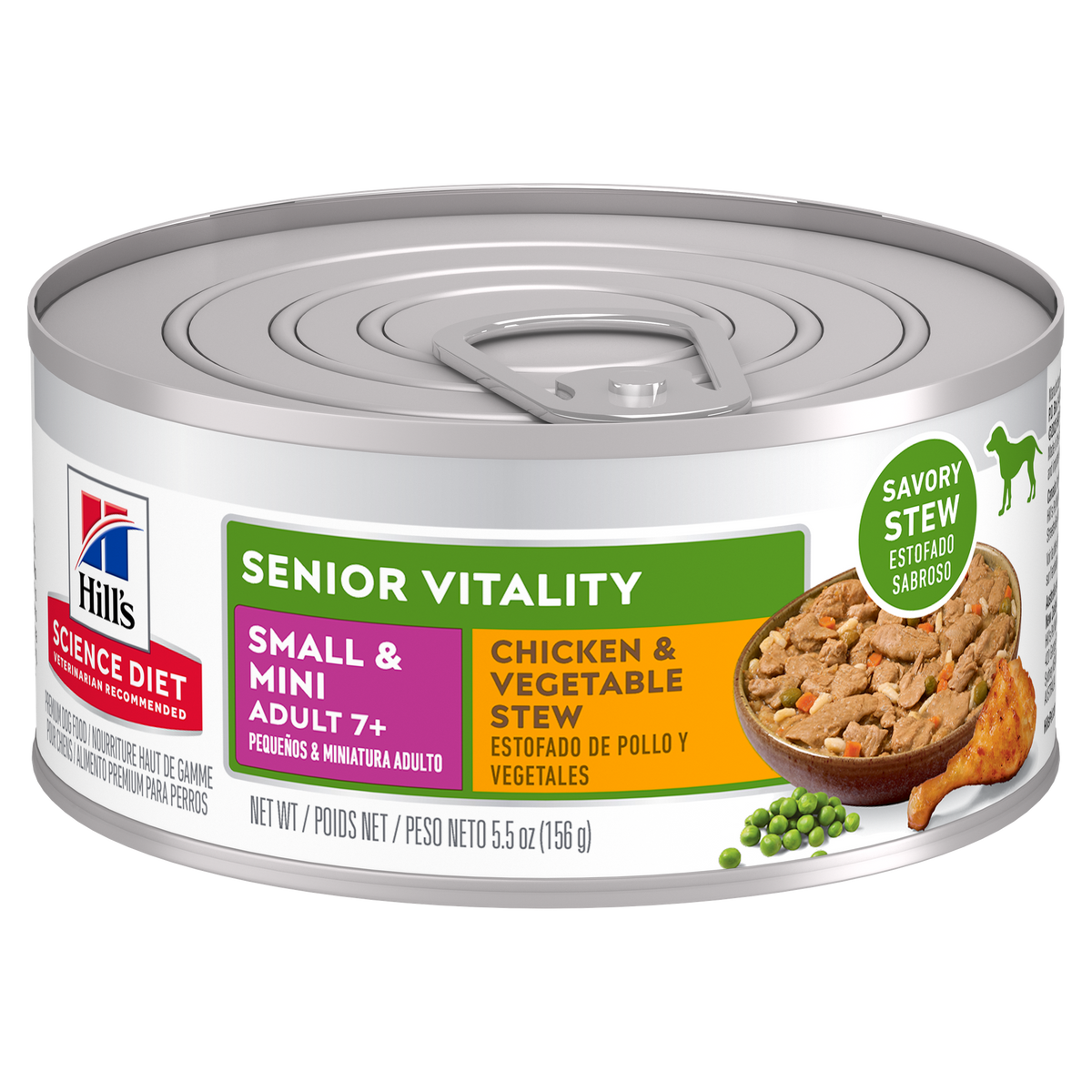 Vitalité sénior 7+ petite race ragoût de poulet - nourriture humide pour chien 156 g