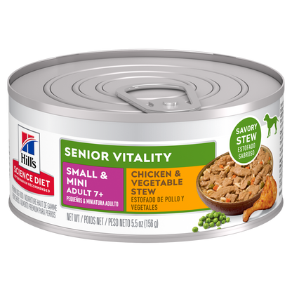 Vitalité sénior 7+ petite race ragoût de poulet - nourriture humide pour chien 156 g