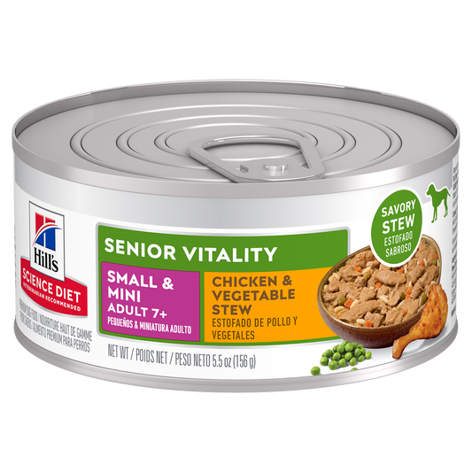 Vitalité sénior 7+ petite race ragoût de poulet - nourriture humide pour chien 156 g