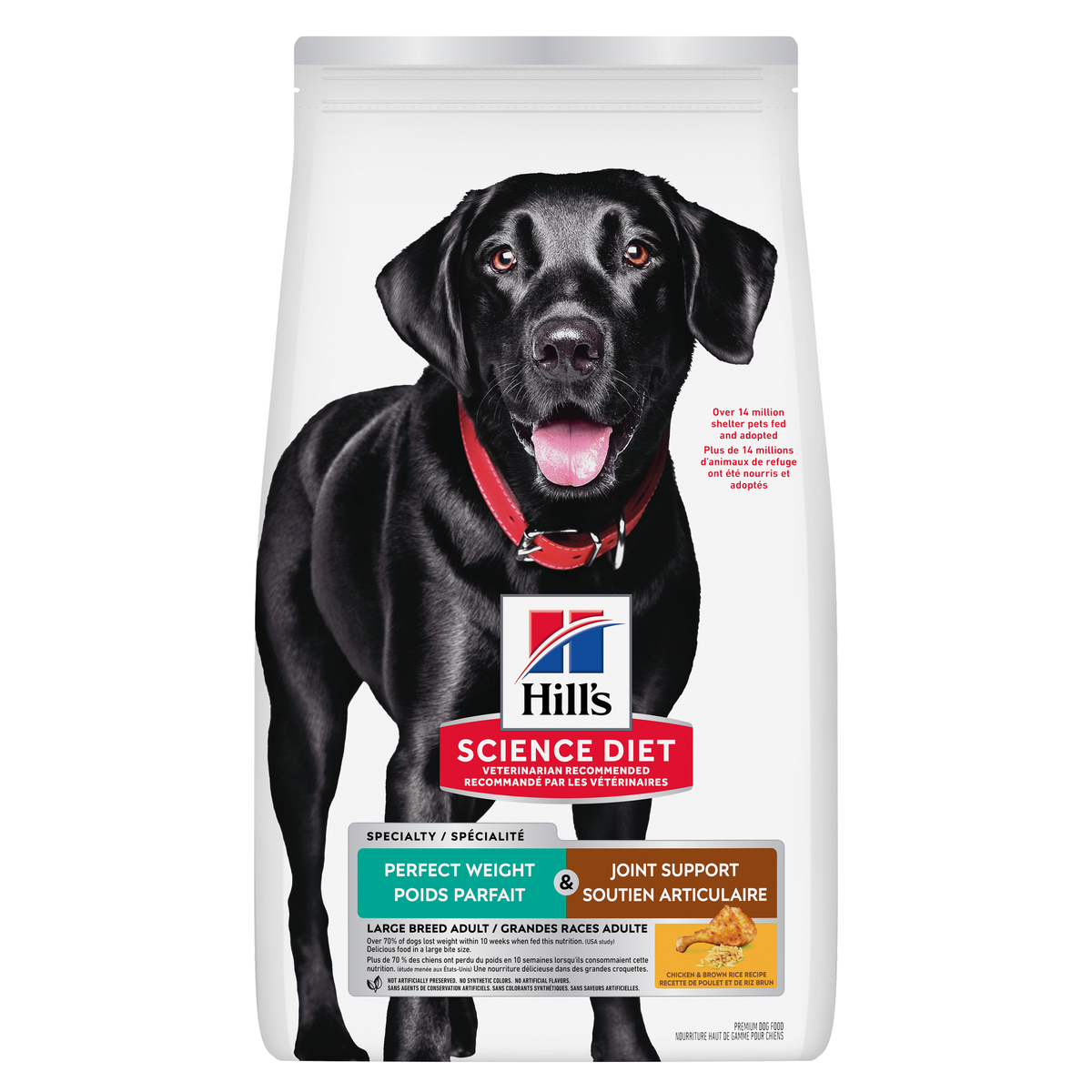 Poids parfait et soutien articulaire adulte grande race poulet - nourriture sèche pour chien 11,34 kg
