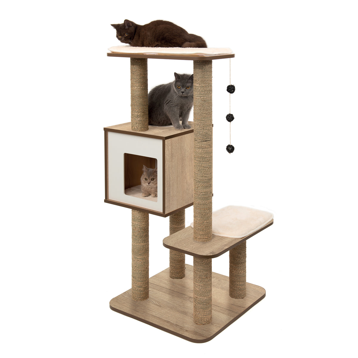 Meuble High Base Vesper, chêne, 56 x 56 x 121,5 cm