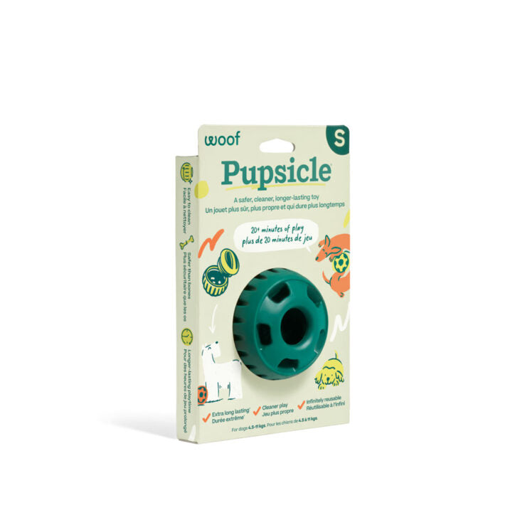 Jouet distributeur de gâteries Pupsicle vert pour chien